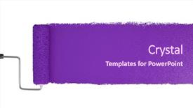  Presentation with stroke - PPT theme featuring paint roller with long purple background and a violet colored foreground