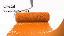  Presentation with paint roller - Audience pleasing presentation theme consisting of paint roller with orange paint backdrop and a white colored foreground
