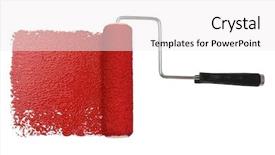  Presentation with painting walls paint roller - Slide deck having paint roller with red paint background and a white colored foreground