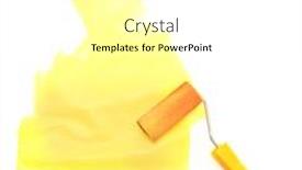  Presentation with paint roller - PPT layouts having paint roller with yellow paint isolated on white background and a white colored foreground