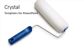  Presentation with painting walls paint roller - Slides featuring paint roller background and a white colored foreground
