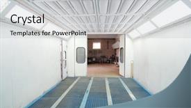  Presentation with car industry - PPT layouts having paint shop industry - open painting camera background and a light gray colored foreground