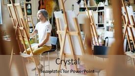  Presentation with sketching - Audience pleasing slide deck consisting of paint sitting behind easel backdrop and a coral colored foreground