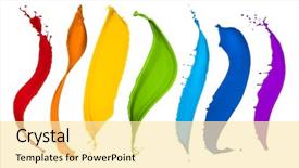  Presentation with rainbow paint - Colorful presentation theme enhanced with paint splash collection in rainbow backdrop and a blonde colored foreground