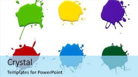  Presentation with paint - Theme with paint splash isolated on white background and a arctic colored foreground