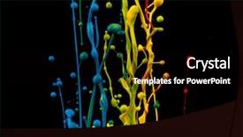  Presentation with splashing - PPT theme enhanced with paint splashing isolated on black background and a black colored foreground
