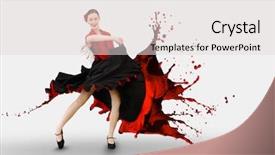  Presentation with splashing - Colorful presentation enhanced with paint splashing on white background backdrop and a light gray colored foreground