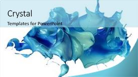  Presentation with splashing - Presentation featuring paint splashing on white background and a arctic colored foreground