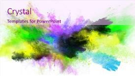  Presentation with explosion - Audience pleasing slides consisting of paint spray - explosion of colorful powder isolated backdrop and a pink colored foreground