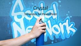  Presentation with spray paint - Slide set consisting of paint spray - hand drawing a social network background and a light blue colored foreground
