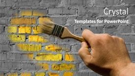  Presentation with wall paint - PPT theme featuring paint-the-wall-on-yellow background and a gray colored foreground
