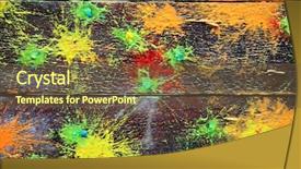  Presentation with paint - Amazing PPT theme having paintball - spots of a paint backdrop and a tawny brown colored foreground