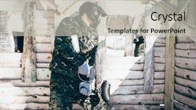  Presentation with forest winter - Theme enhanced with paintball battle skirmish in winter background and a  colored foreground