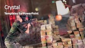  Presentation with game - Cool new presentation with paintball game in action backdrop and a tawny brown colored foreground