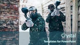  Presentation with battle - Colorful theme enhanced with paintball team players in winter backdrop and a  colored foreground