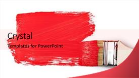  Presentation with paint - PPT theme featuring paintbrush with red paint isolated background and a red colored foreground