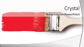  Presentation with paint - Amazing presentation theme having paintbrushes - paintbrush with red paint isolated backdrop and a white colored foreground