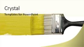  Presentation with painting walls paint roller - Audience pleasing PPT theme consisting of paintbrush with yellow paint isolated backdrop and a blonde colored foreground