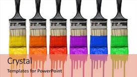  Presentation with dripping paint - Cool new presentation with paintbrushes with dripping paint backdrop and a coral colored foreground