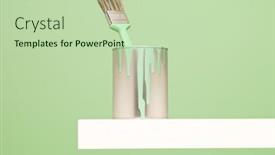  Presentation with green - Theme featuring paintcan-and-paintbrush-with-spill background and a mint green colored foreground