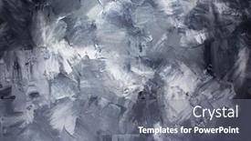  Presentation with abstract art oil painting - PPT theme enhanced with painted-background-texture-as-abstract background and a gray colored foreground