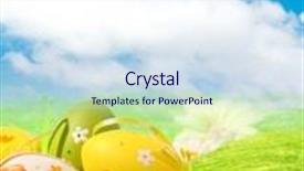  Presentation with easter - Cool new presentation with painted-colorful-easter-eggs backdrop and a sky blue colored foreground