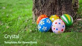  Presentation with hidden - Amazing slide deck having painted easter eggs hidden backdrop and a tawny brown colored foreground