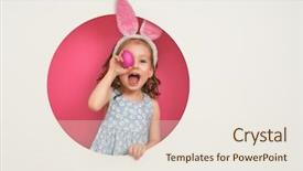  Presentation with bunny - Cool new PPT layouts with painted eggs on pink backdrop and a sky blue colored foreground