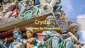  Presentation with hindu gods - Audience pleasing theme consisting of painted figures of hindu gods backdrop and a tawny brown colored foreground