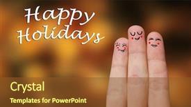  Presentation with happy holiday - Presentation with painted finger smiley happy holiday background and a tawny brown colored foreground