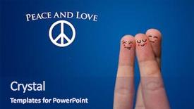  Presentation with peace love - Amazing slides having painted finger smiley peace backdrop and a ocean colored foreground