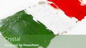  Presentation with abstract red - Cool new slides with painted-flag-of-italy-italian backdrop and a forest green colored foreground