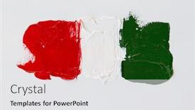  Presentation with abstract red - Audience pleasing presentation theme consisting of painted-flag-of-italy-italian backdrop and a white colored foreground