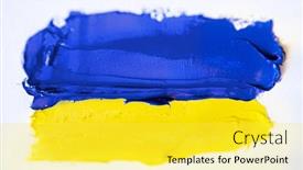  Presentation with soft colors - Audience pleasing PPT layouts consisting of painted-flag-of-ukraine-ukrainian backdrop and a yellow colored foreground