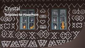  Presentation with unesco - Presentation theme consisting of painted-folk-house-unesco-village background and a wine colored foreground