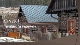  Presentation with unesco - Presentation theme featuring painted-folk-house-unesco-village background and a gray colored foreground