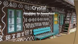  Presentation with unesco - Slide deck featuring painted-folk-house-unesco-village background and a tawny brown colored foreground