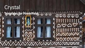  Presentation with unesco - PPT layouts with painted-folk-house-unesco-village background and a dark gray colored foreground