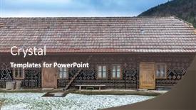  Presentation with unesco - Presentation theme consisting of painted-folk-house-unesco-village background and a gray colored foreground