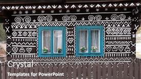  Presentation with unesco - Slides consisting of painted-folk-house-unesco-village and a dark gray colored foreground