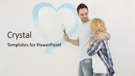  Presentation with human heart - Slides enhanced with painted heart on wall background and a light gray colored foreground
