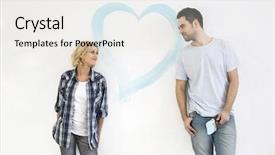  Presentation with human heart - Colorful slide set enhanced with painted heart on wall backdrop and a  colored foreground