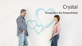  Presentation with human heart - Colorful theme enhanced with painted heart on wall backdrop and a  colored foreground