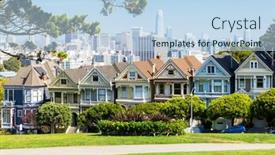  Presentation with san francisco - Slide set with painted-ladies-and-san-francisco background and a light blue colored foreground