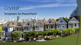  Presentation with san francisco - PPT layouts featuring painted-ladies-and-san-francisco background and a light blue colored foreground