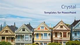  Presentation with victorian - Slide set consisting of painted-ladies-are-a-designation background and a sky blue colored foreground