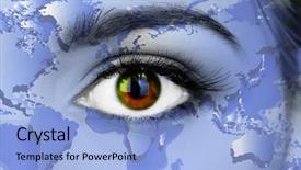  Presentation with human face - Beautiful PPT theme featuring painted map of world backdrop and a  colored foreground