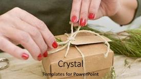  Presentation with rustic - Colorful PPT theme enhanced with painted red tying a jute backdrop and a coral colored foreground