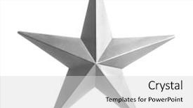  Presentation with star - Slides enhanced with painted silver star isolated background and a light gray colored foreground