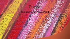  Presentation with yellow orange - Slides with painted-stripes-in-red-pink background and a  colored foreground